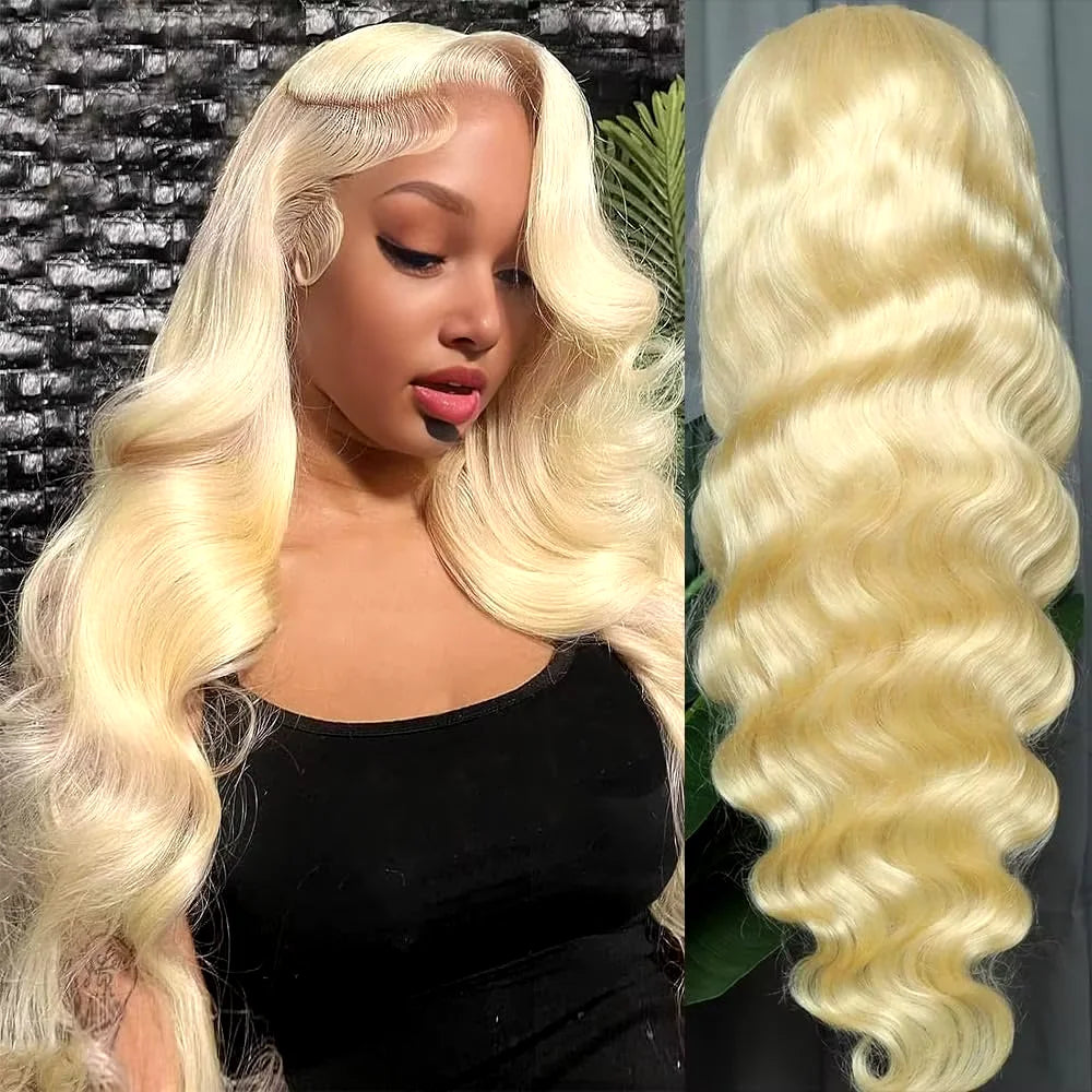 Blonde Body Wave Wig – Soft Human Hair, HD Lace, 20”– 34”